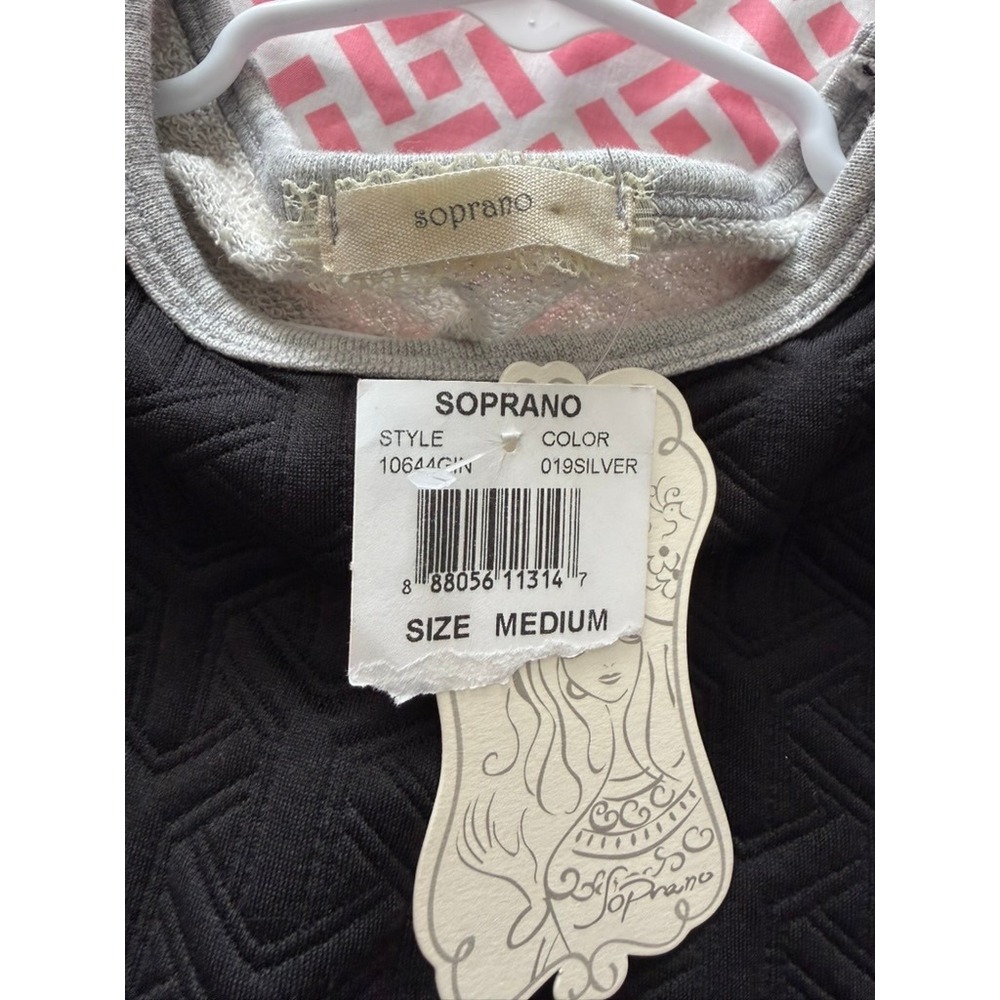 Soprano Girls Silver Grey Black Colorblock Zipper Pocket Dress Size Medium NWT - Picture 7 of 8